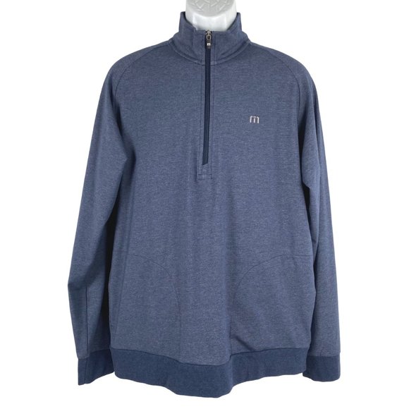 Travis Mathew Other - Travis Mathew Pullover 1/2 Zip Blue Cotton Blend Long Sleeve Men's Large